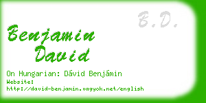 benjamin david business card