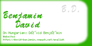 benjamin david business card